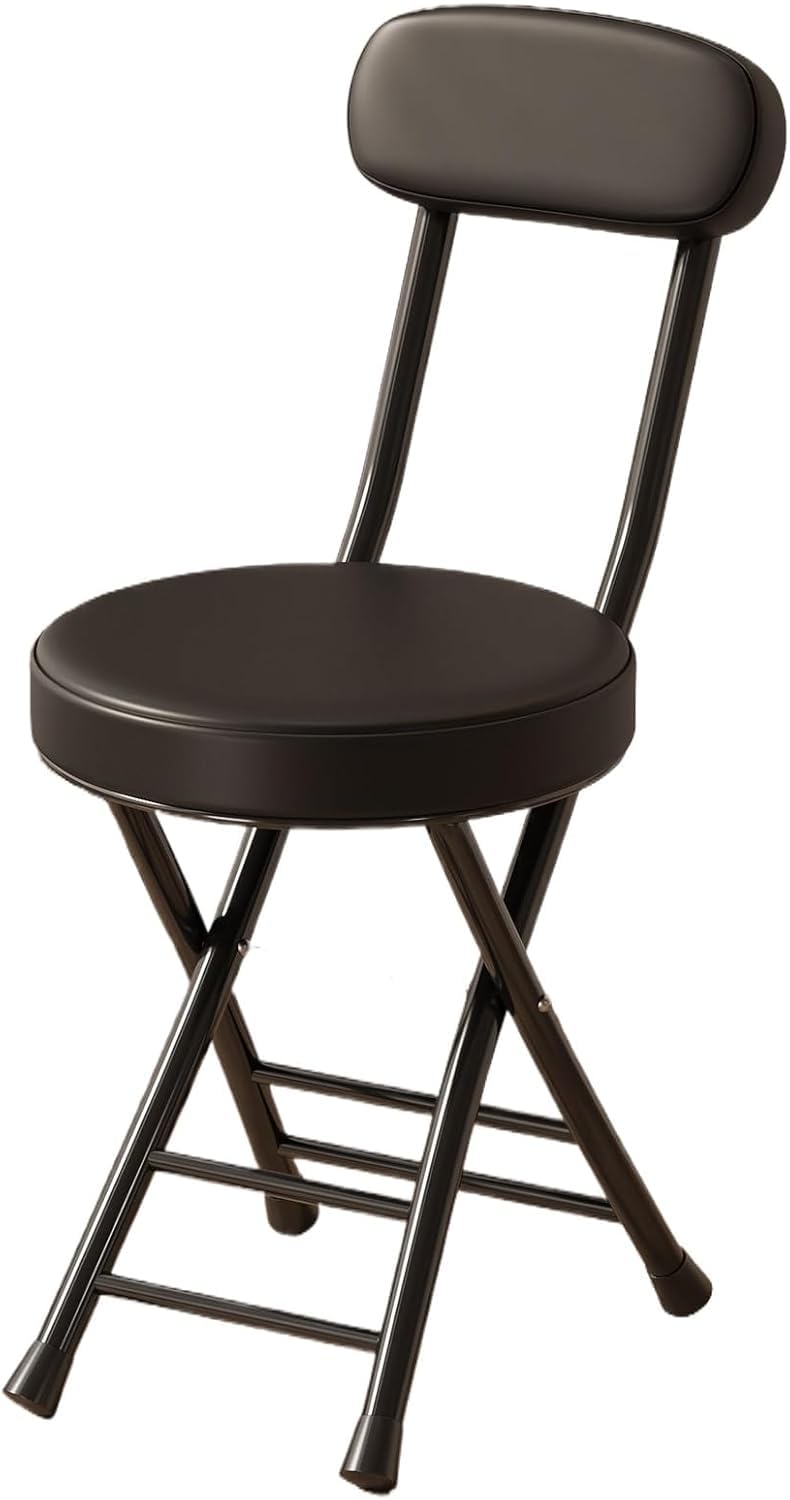 Folding Bar Stool with Backrest 18 inch Black E654