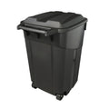 Black 45 Gallon Wheeled Heavy Duty Plastic Trash Can with Lid M14657