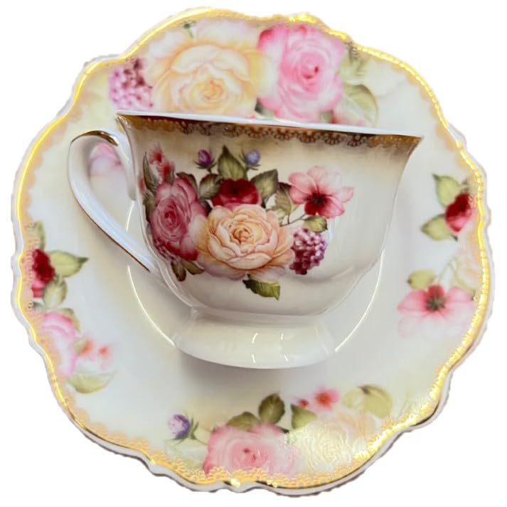 12 Piece Porcelain Tea Cup and Saucer Set D617649