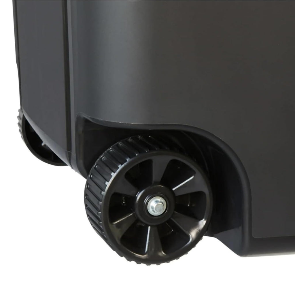 Black 45 Gallon Wheeled Heavy Duty Plastic Trash Can with Lid M14657