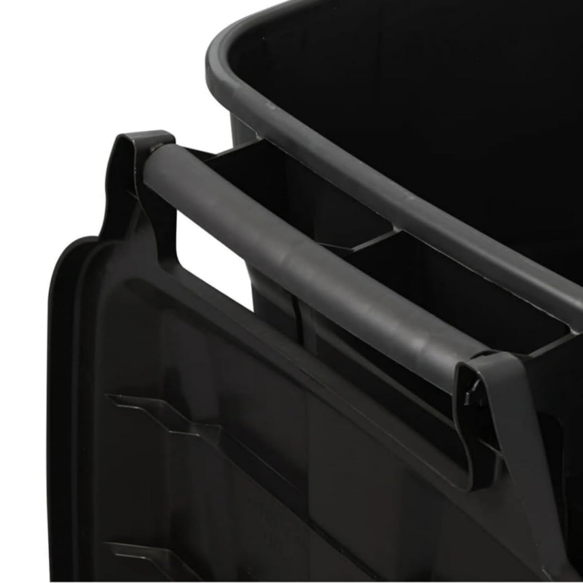 Black 45 Gallon Wheeled Heavy Duty Plastic Trash Can with Lid M14657