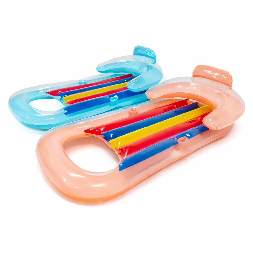 Adult Size Pool Floats Lounger with Cup Holder 2 Pack O650415