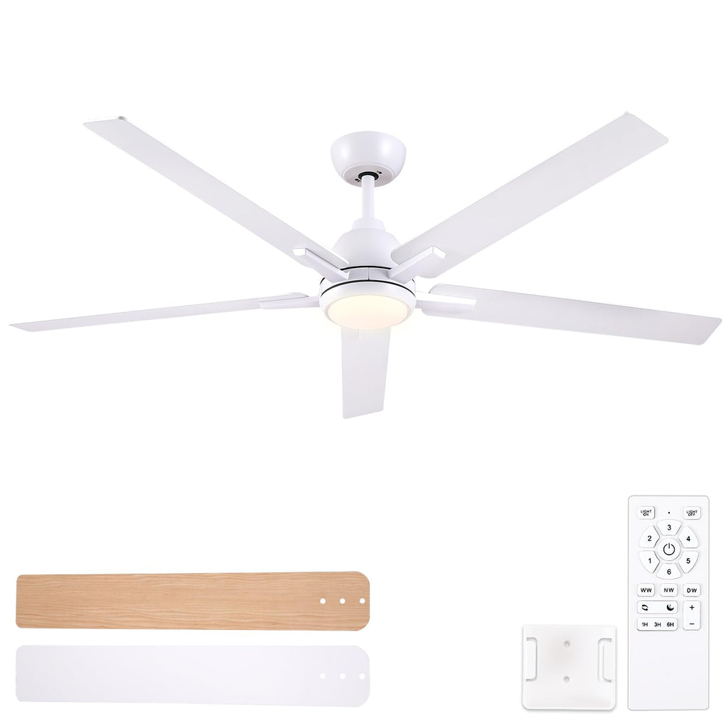 60 Inch White Ceiling Fan with Light & Remote A8933