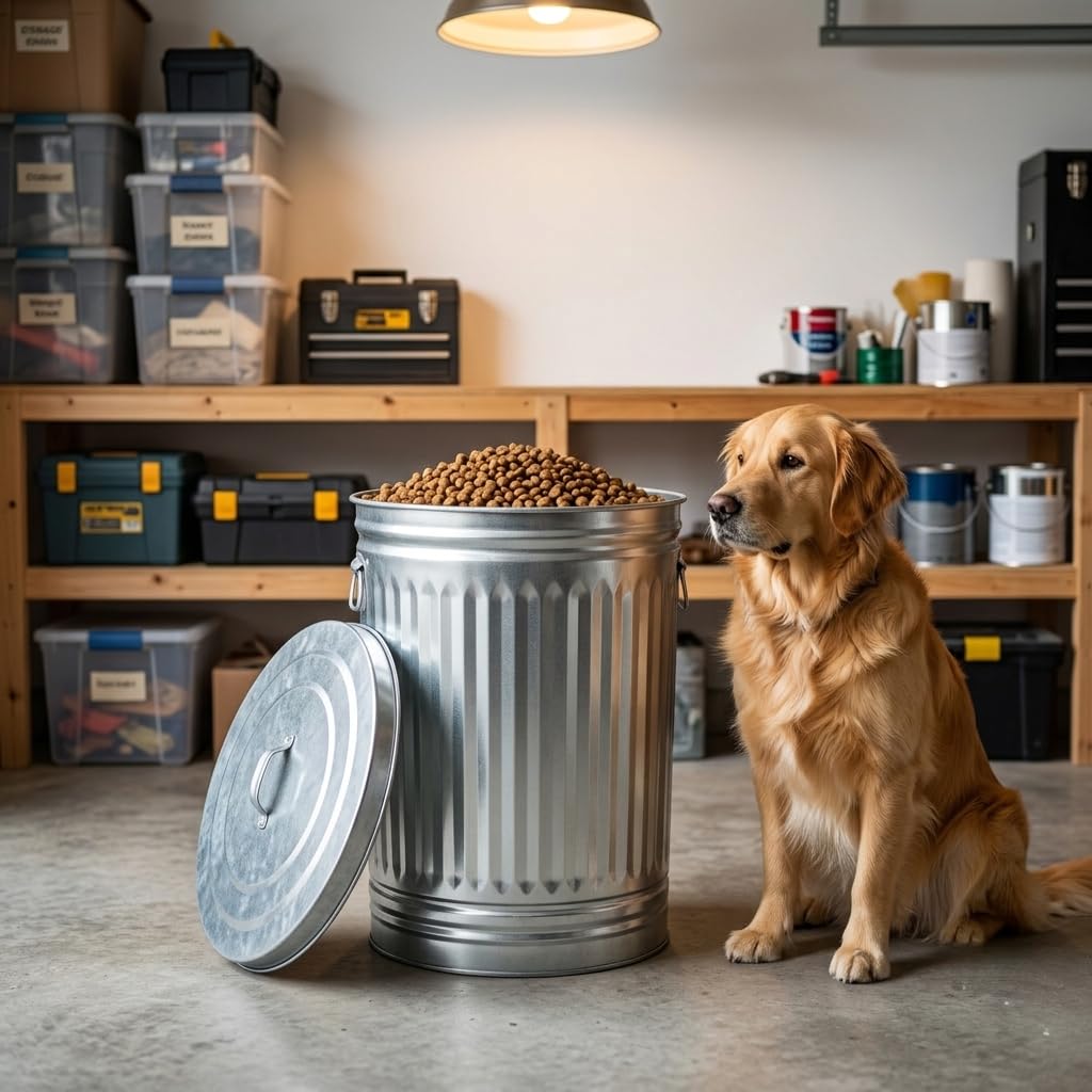 31 Gallon Heavy Duty Galvanized Metal Trash Can with Lid O6663