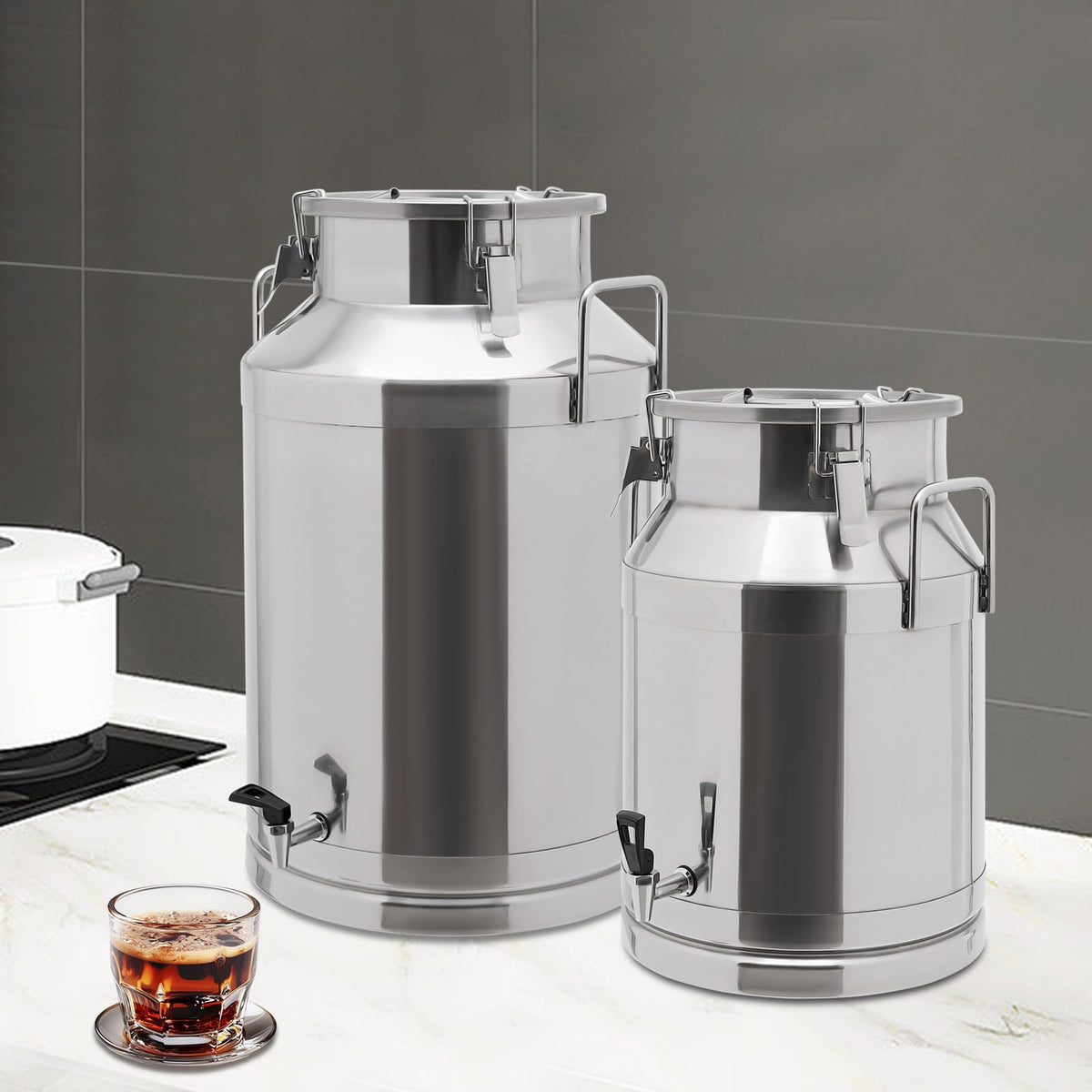304 Stainless Steel Milk Can with Sealed Lid M901