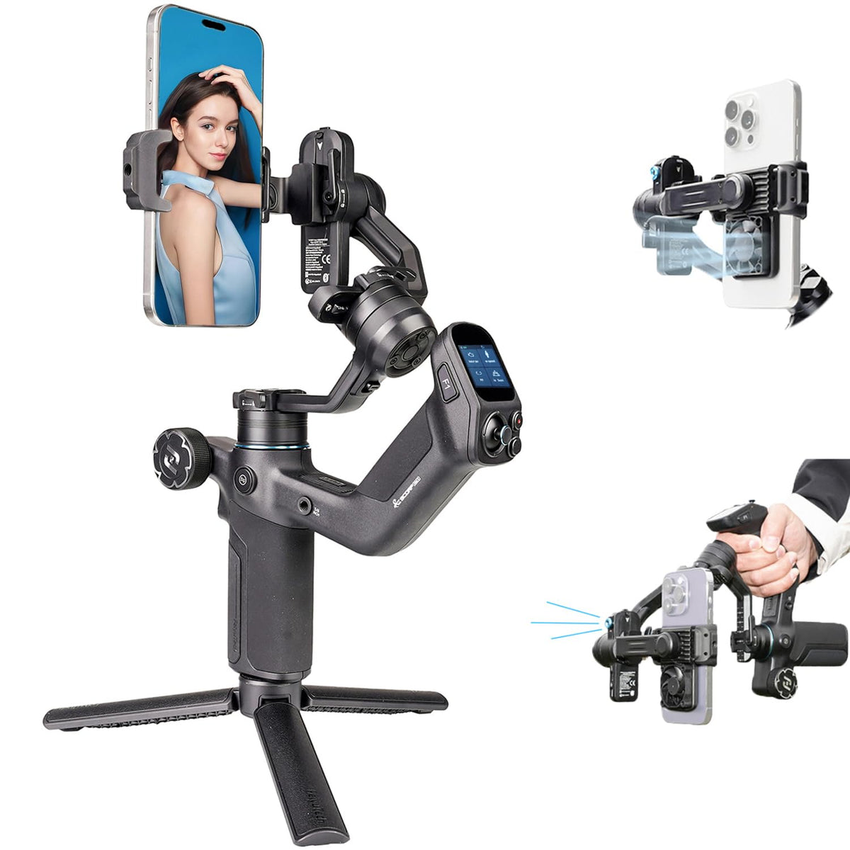 3-Axis Phone Gimbal Stabilizer with Integrated Grip E3975