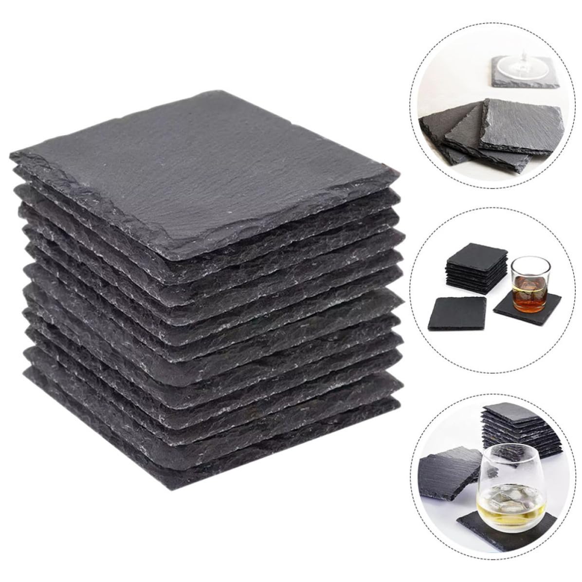 Natural Stone Coaster Set V46412