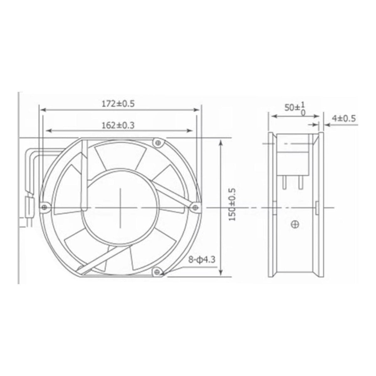 172mm Cooling Fan 24V 1.7A R25886