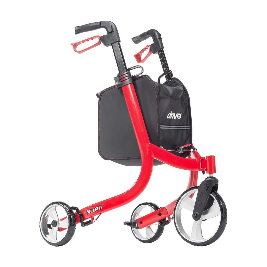 Red 3 Wheel Rollator Walker G3239