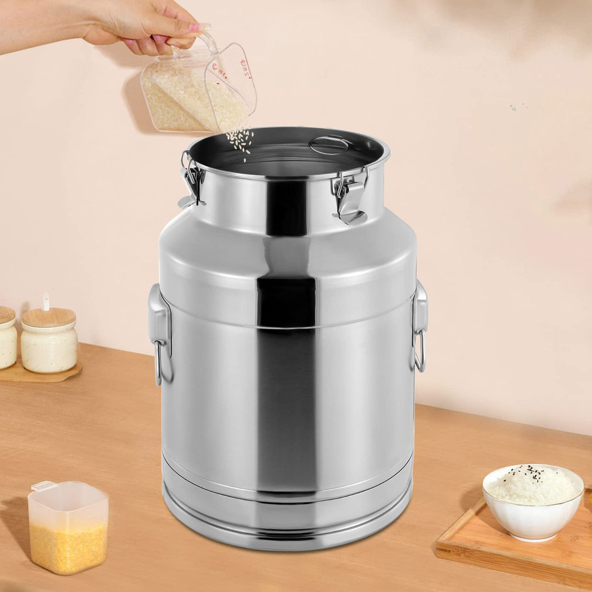 7 Gallon Stainless Steel Milk Can with Sealed Lid P531654