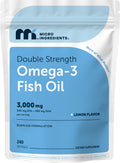 Omega 3 Fish Oil 3,000mg 240 Softgels Lemon Flavored EPA DHA U868931