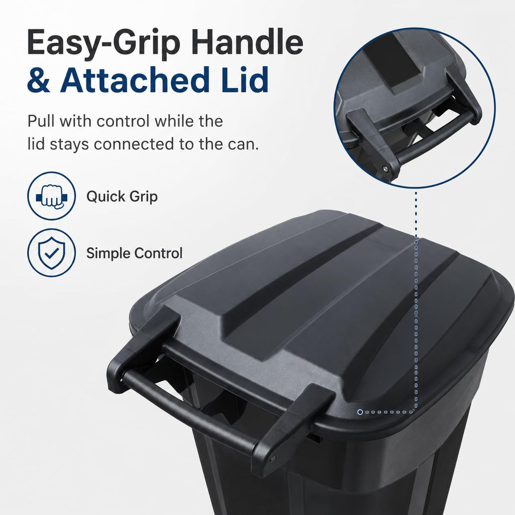 32-Gallon Heavy-Duty Wheeled Trash Can with Click-Lock Lid G38809
