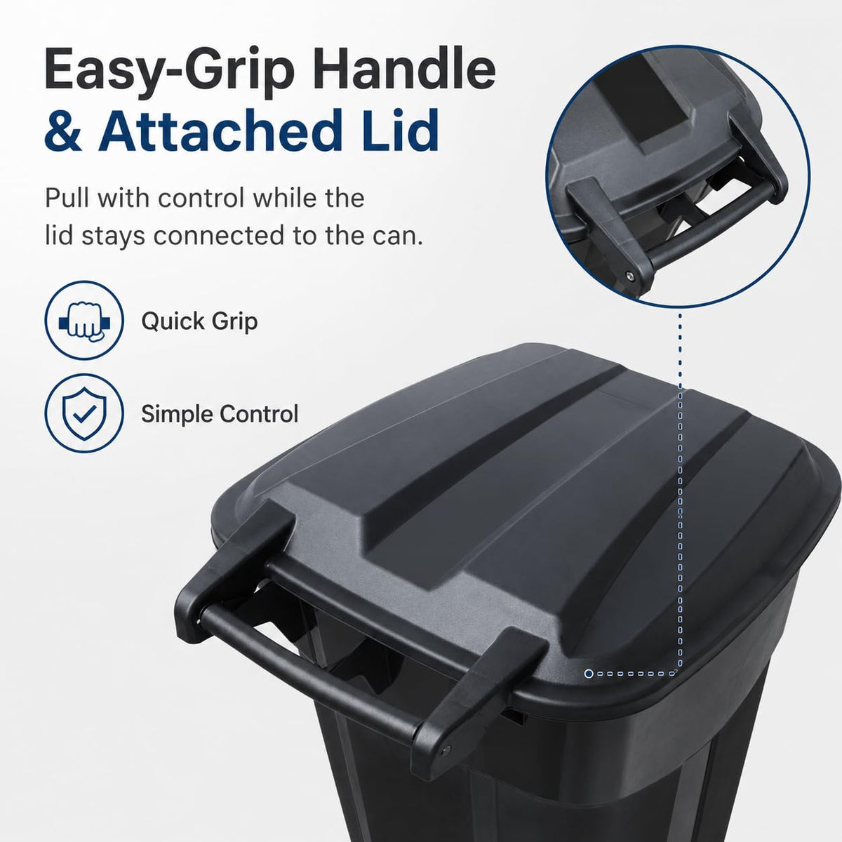 32-Gallon Heavy-Duty Wheeled Trash Can with Click-Lock Lid G38809