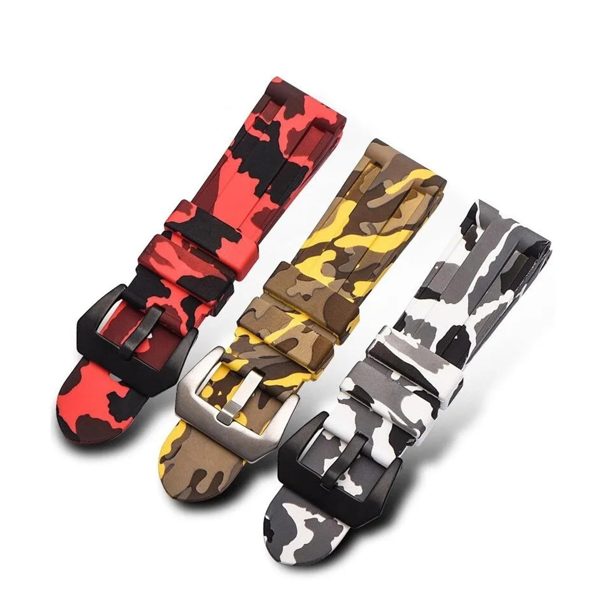 Camo Blue Grey Rubber Silicone Watch Band L204603