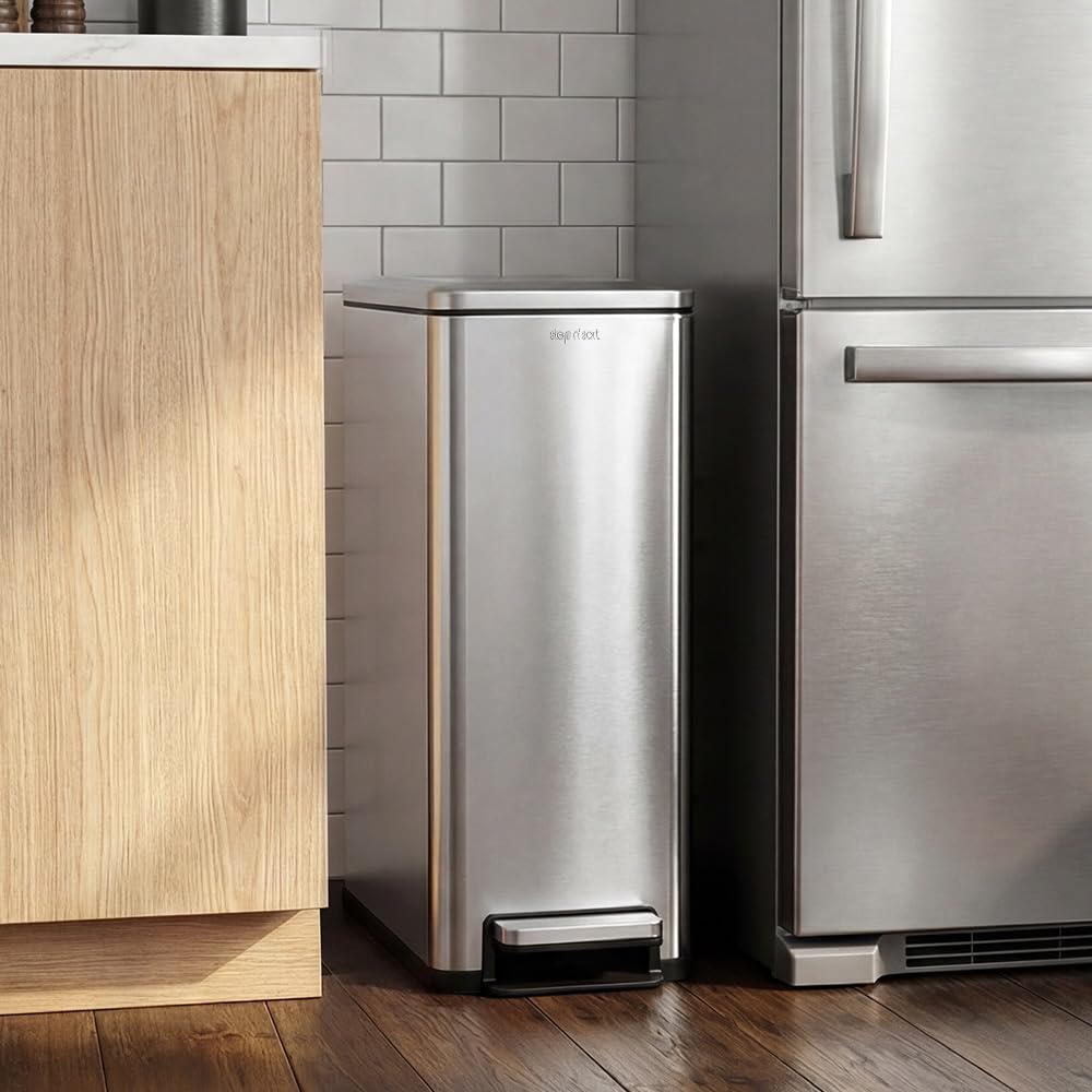 43L Dual Recycling Bin Stainless Steel L33739