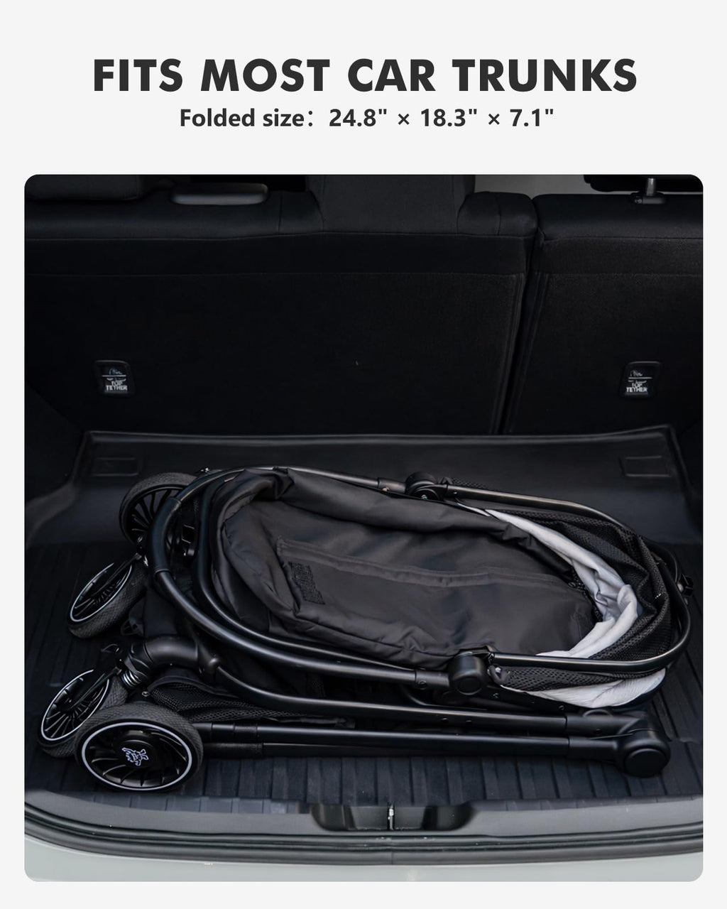 Black Foldable Pet Stroller with Detachable Carrier J285459