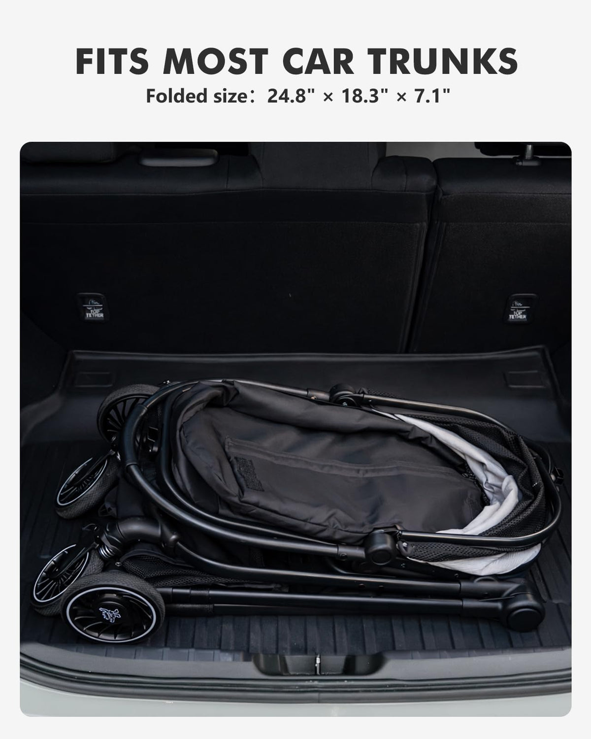 Black Foldable Pet Stroller with Detachable Carrier J285459
