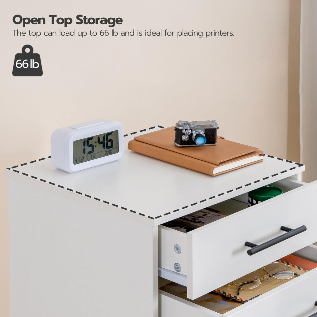 White 7 Drawer Wood File Cabinet I21266