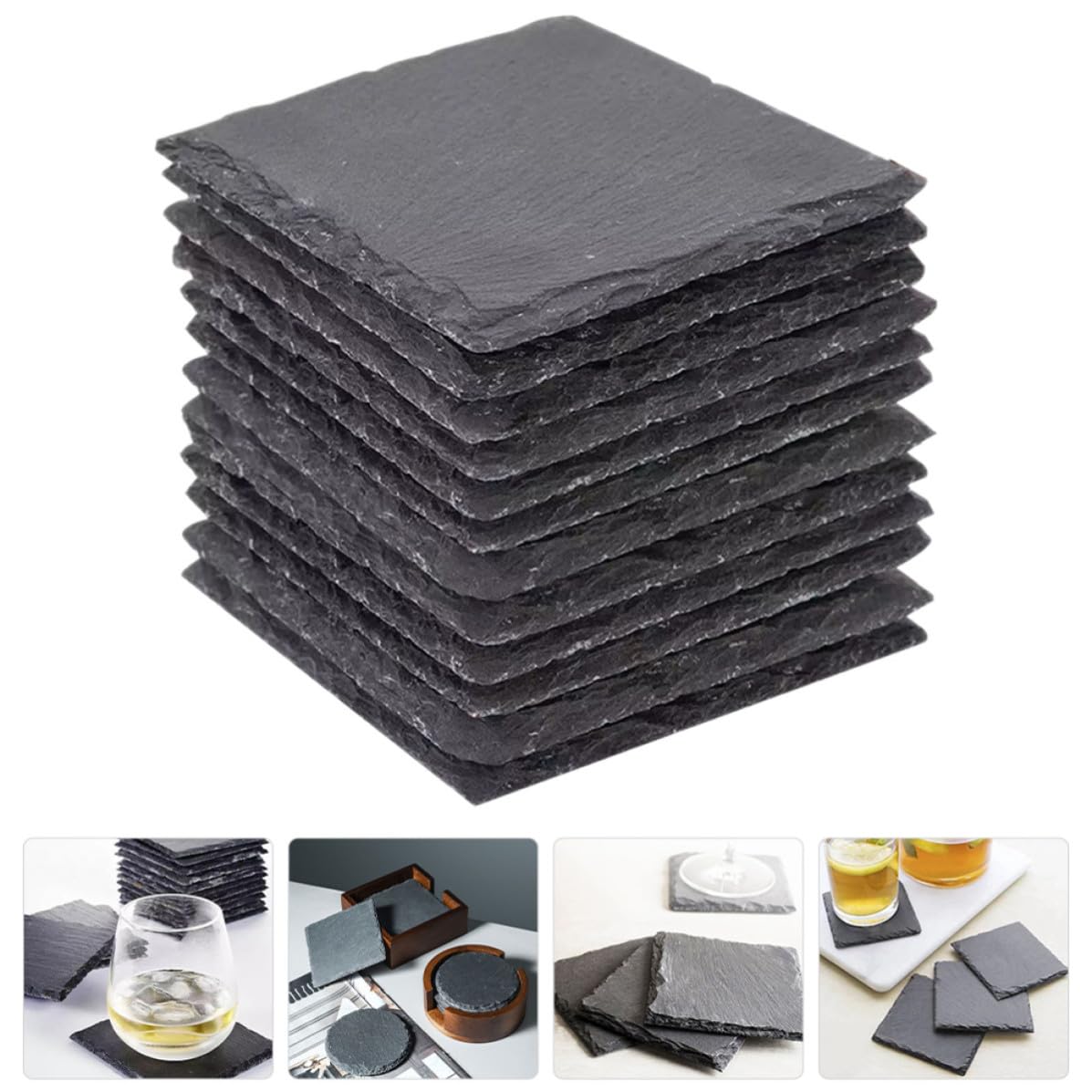 Natural Stone Coaster Set V46412