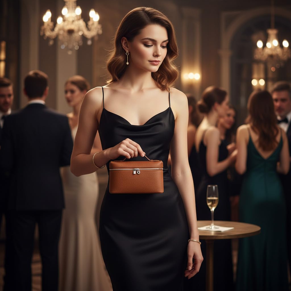 Small Genuine Leather Top-Handle Bag E3854
