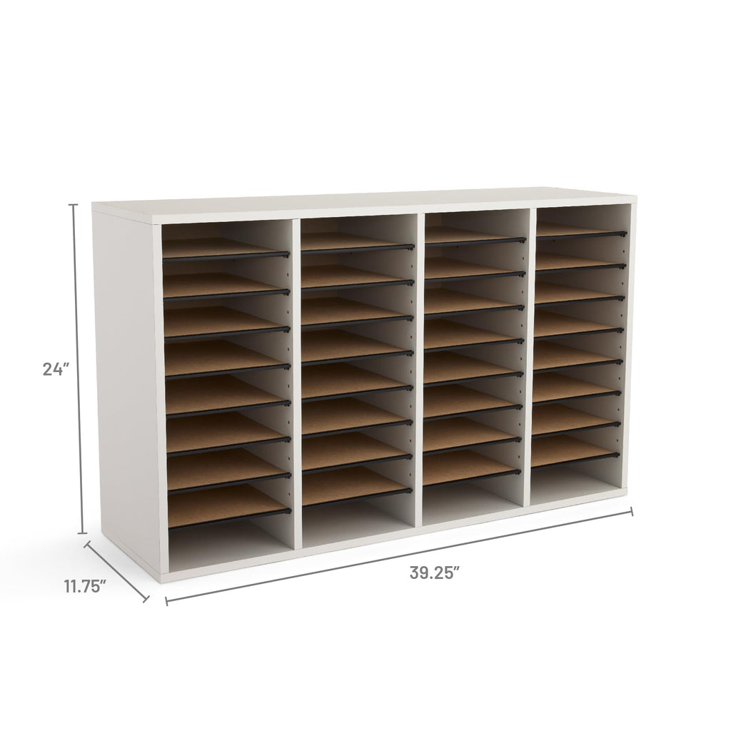 36 Compartments Wood Literature Organizer G659595