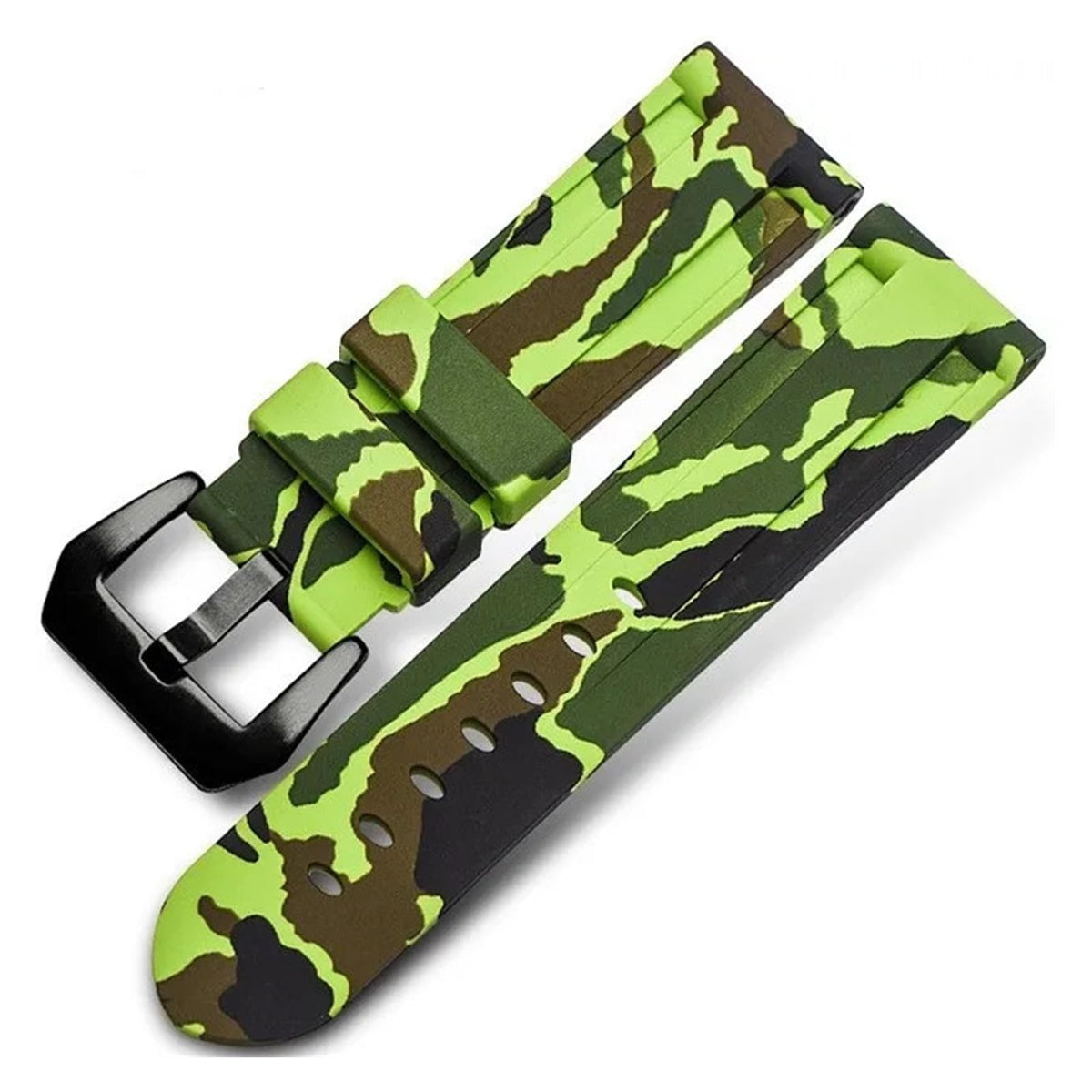 Camo Blue Grey Rubber Silicone Watch Band L204603