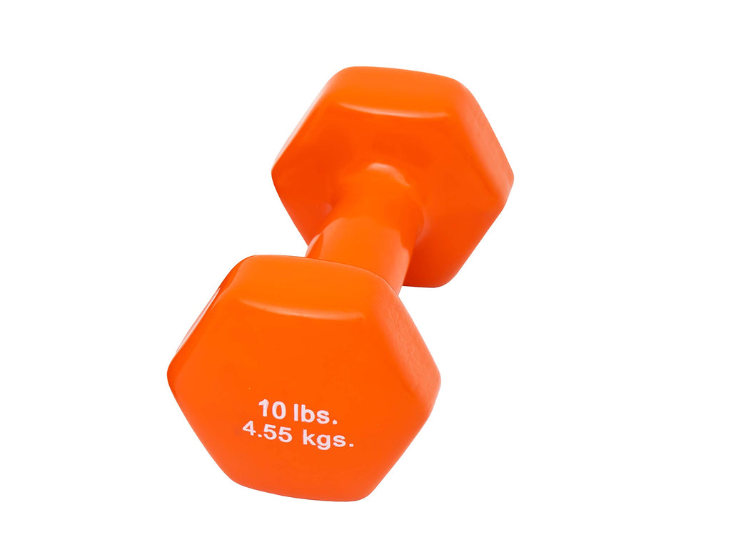 Orange 10 lb Vinyl Coated Dumbbell W519