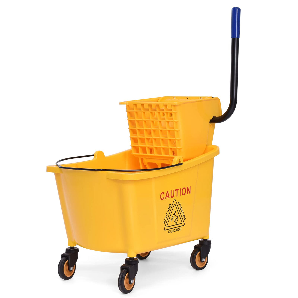 Yellow 35 Quart Commercial Mop Bucket with Wringer G130