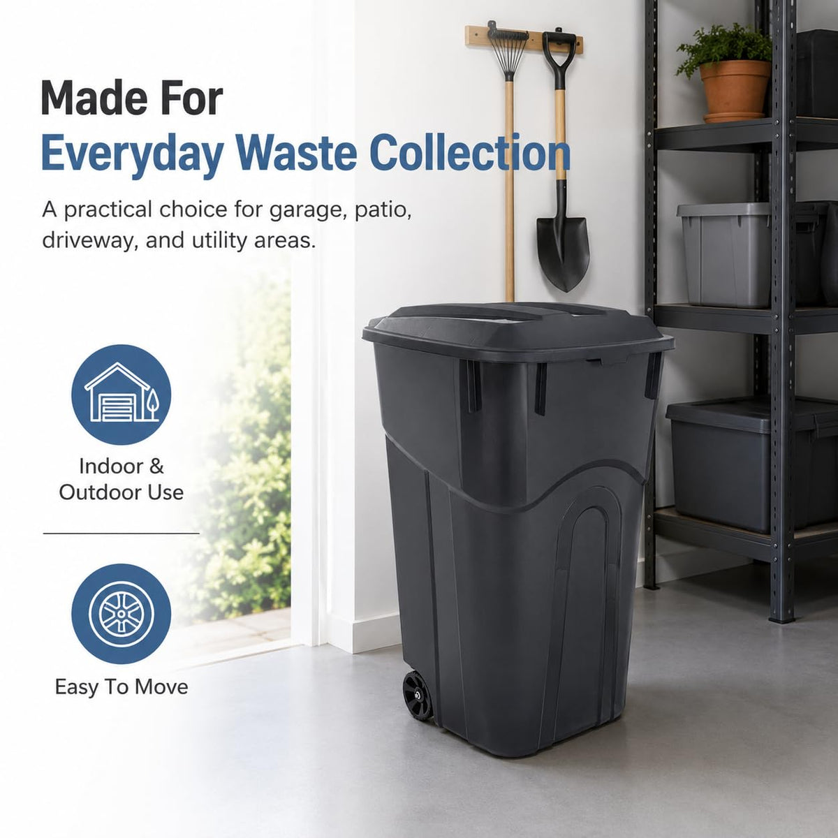 32-Gallon Heavy-Duty Wheeled Trash Can with Click-Lock Lid G38809