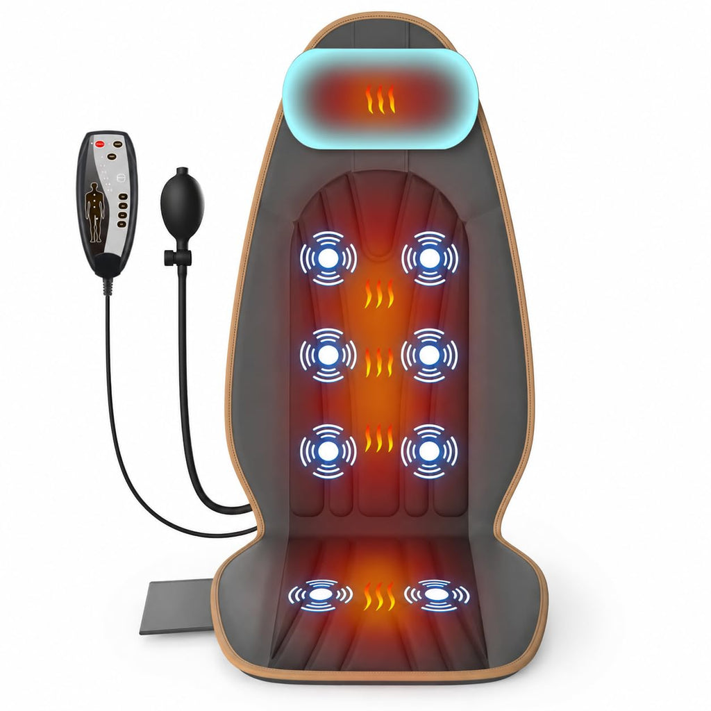 Vibration Back Massager with Heat, 8 Motor Massage Seat Cushion Y98009