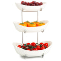 3 Tier Ceramic Fruit Bowl with Metal Stand V27689