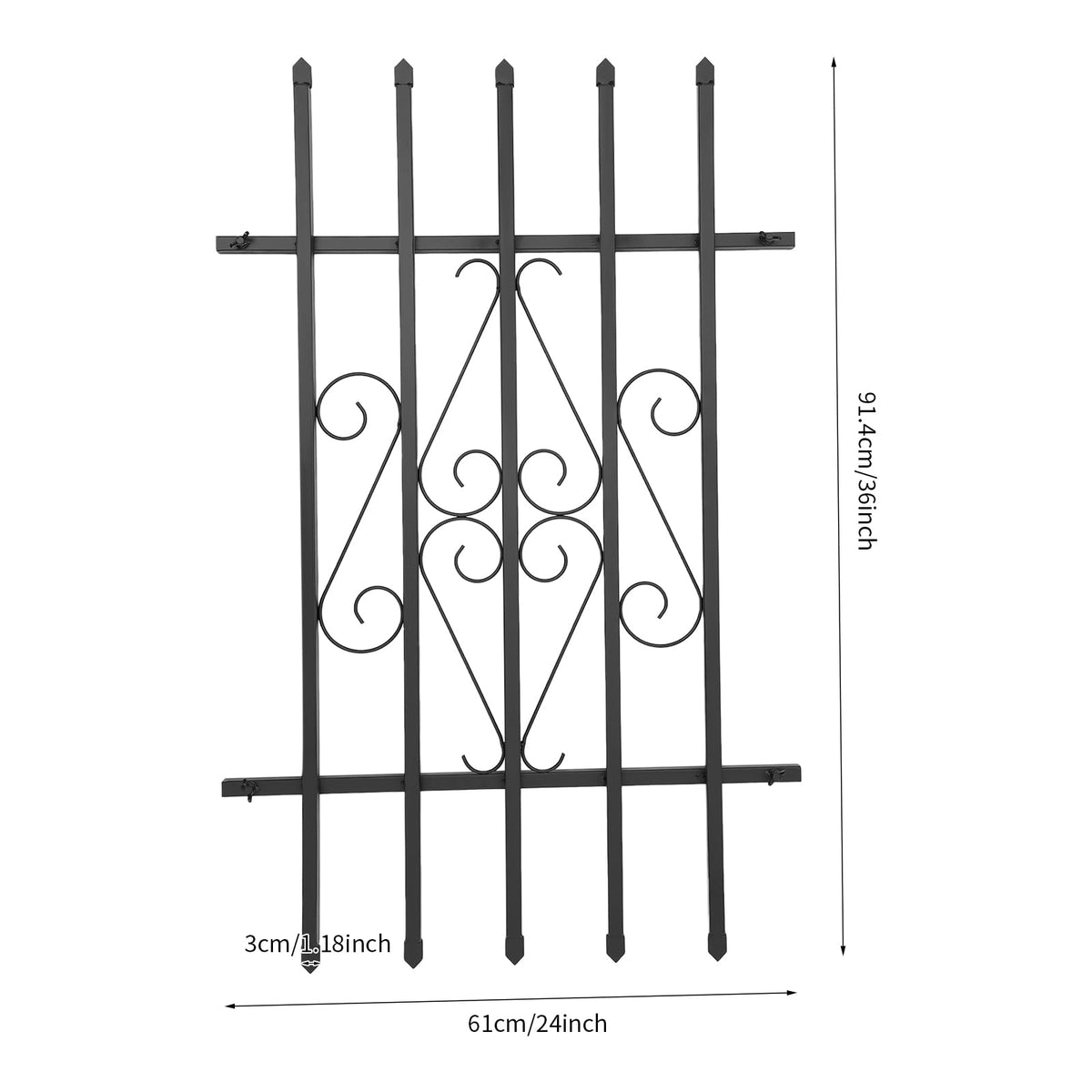 Window Security Bars Rust Resistant 24 x 36in Z874