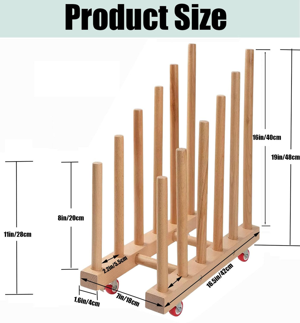 Artwork Storage Rack with Brake Caster Wheels 12in U18846