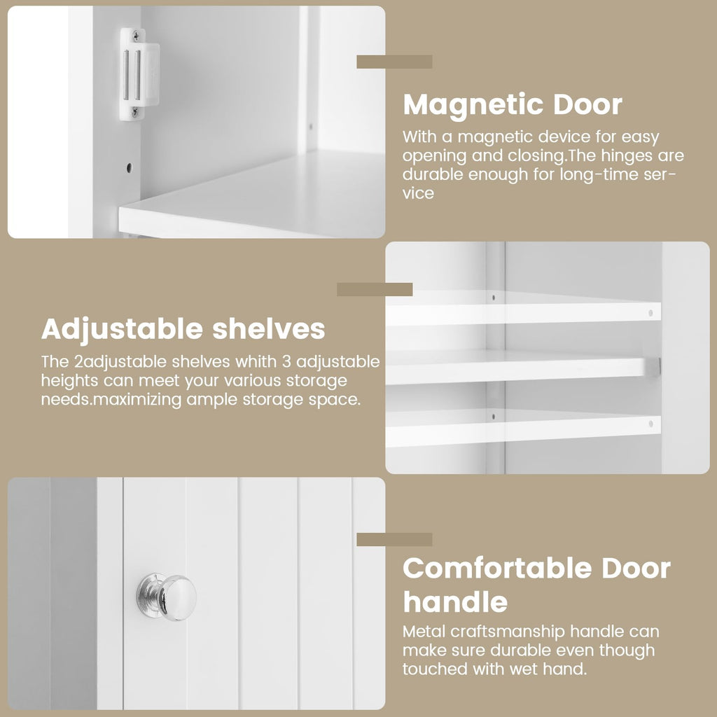 66.9" Tall Bathroom Storage Cabinet with 2 Doors & 1 Drawer W179