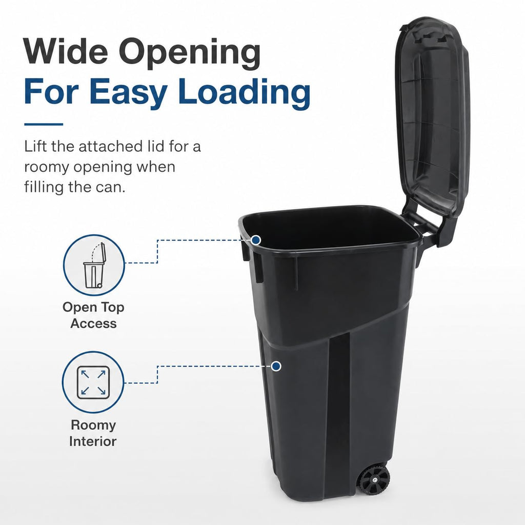 32-Gallon Heavy-Duty Wheeled Trash Can with Click-Lock Lid G38809