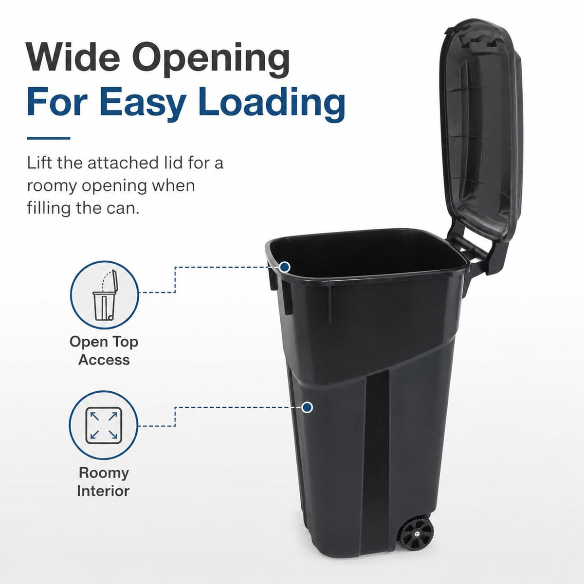 32-Gallon Heavy-Duty Wheeled Trash Can with Click-Lock Lid G38809