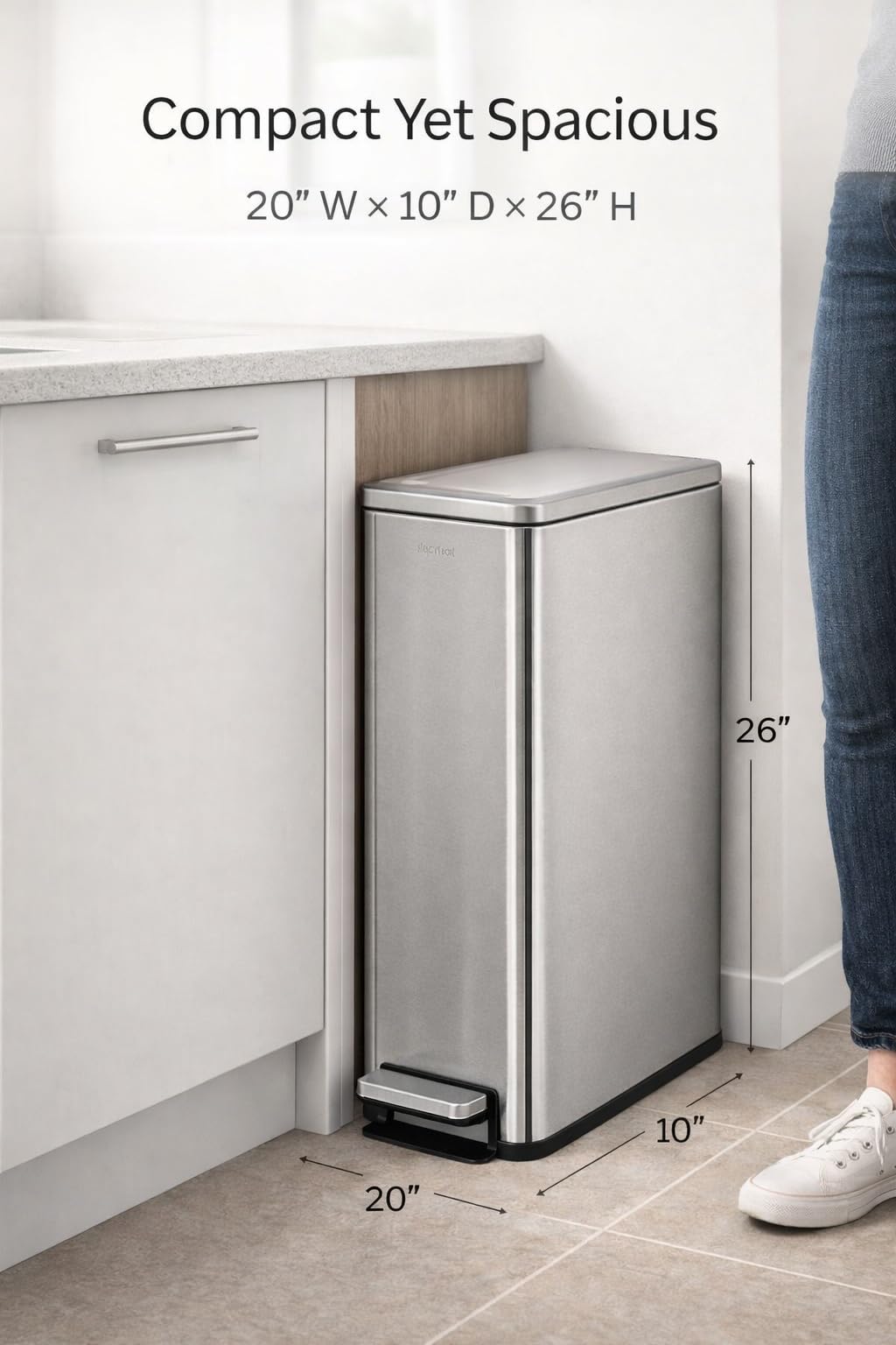 43L Dual Recycling Bin Stainless Steel L33739