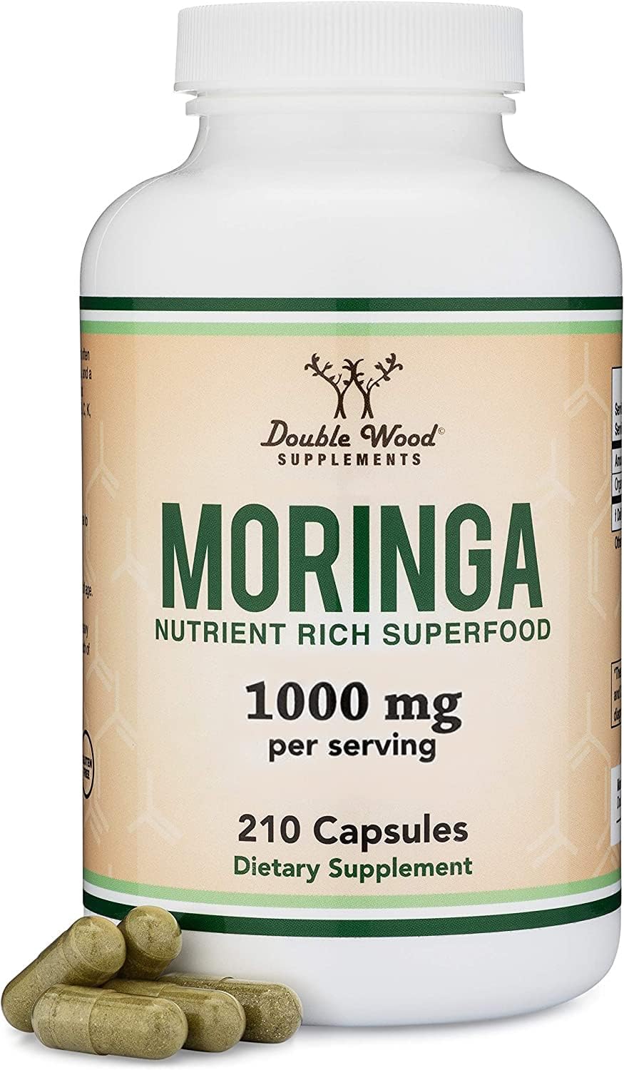 Organic Moringa Leaf 1,000mg 210 Capsules H7306