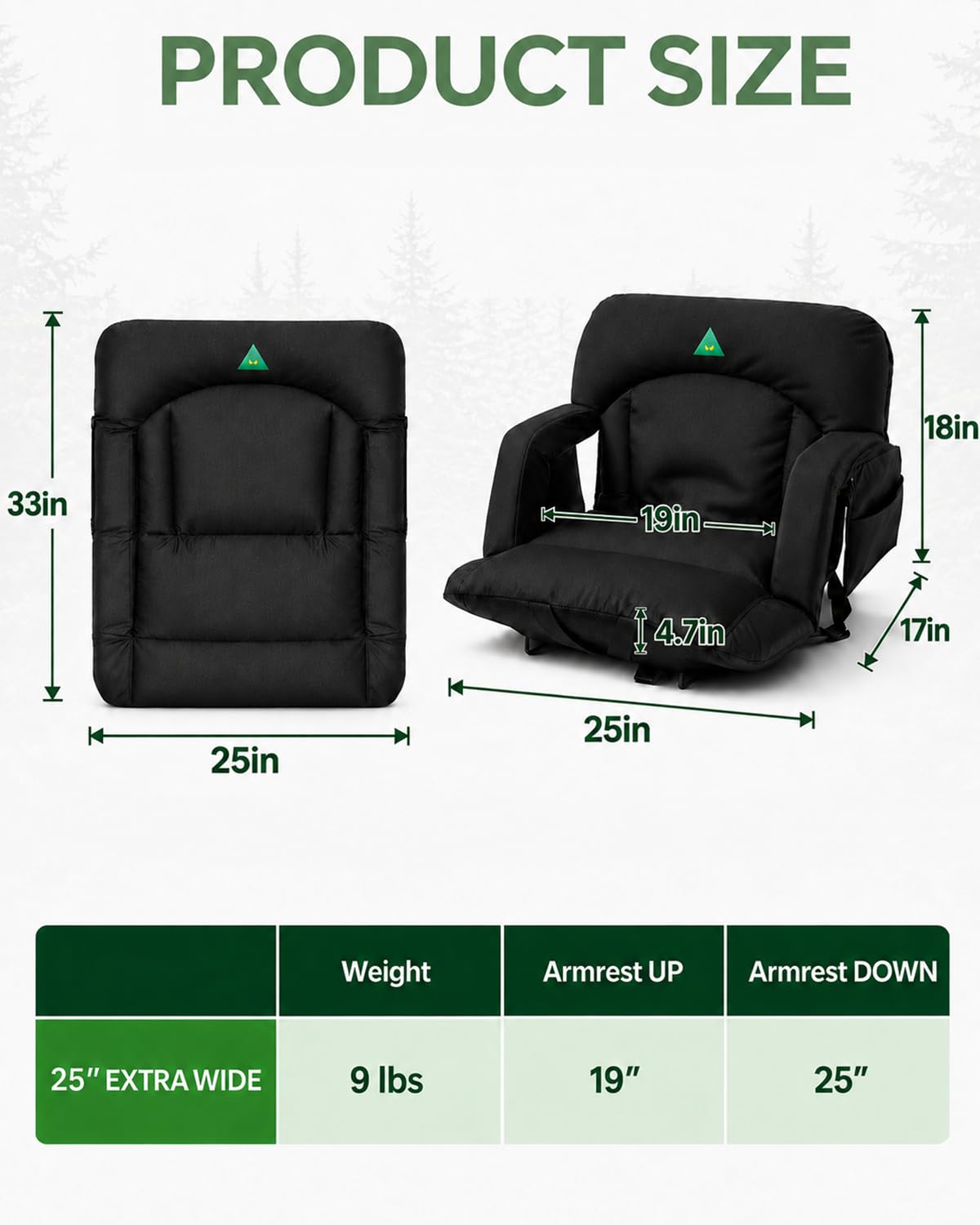 25" Wide Stadium Seats with Armrests & Back Support C697373