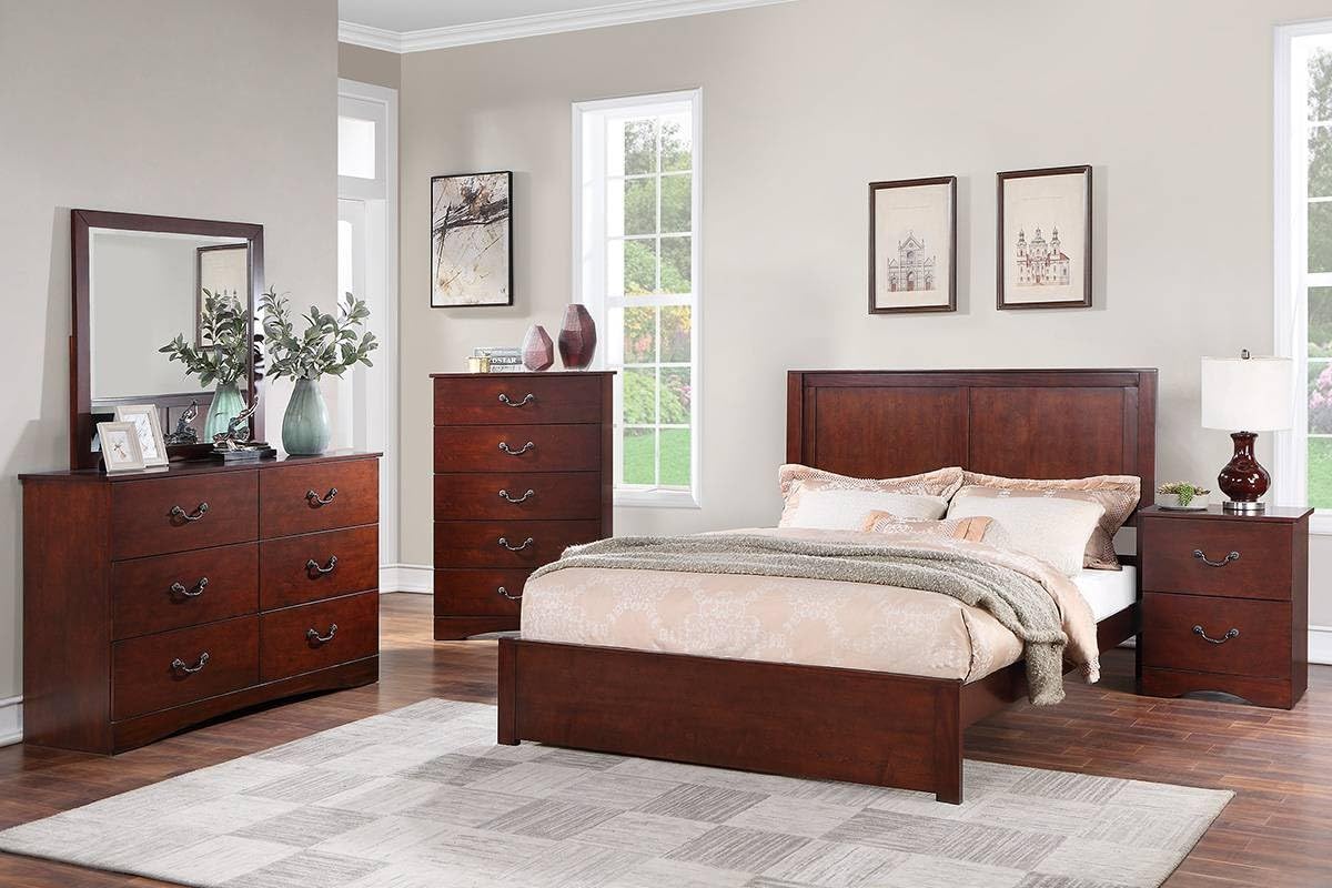 California King Bed Frame with Two Panel Headboard I65063