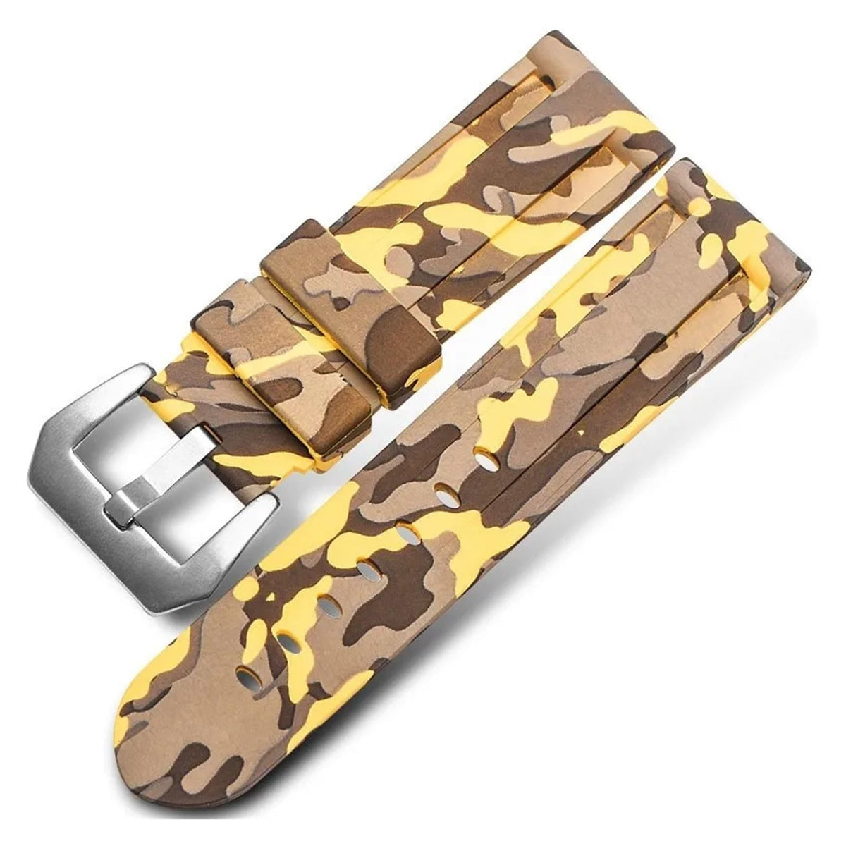 Camo Blue Grey Rubber Silicone Watch Band L204603
