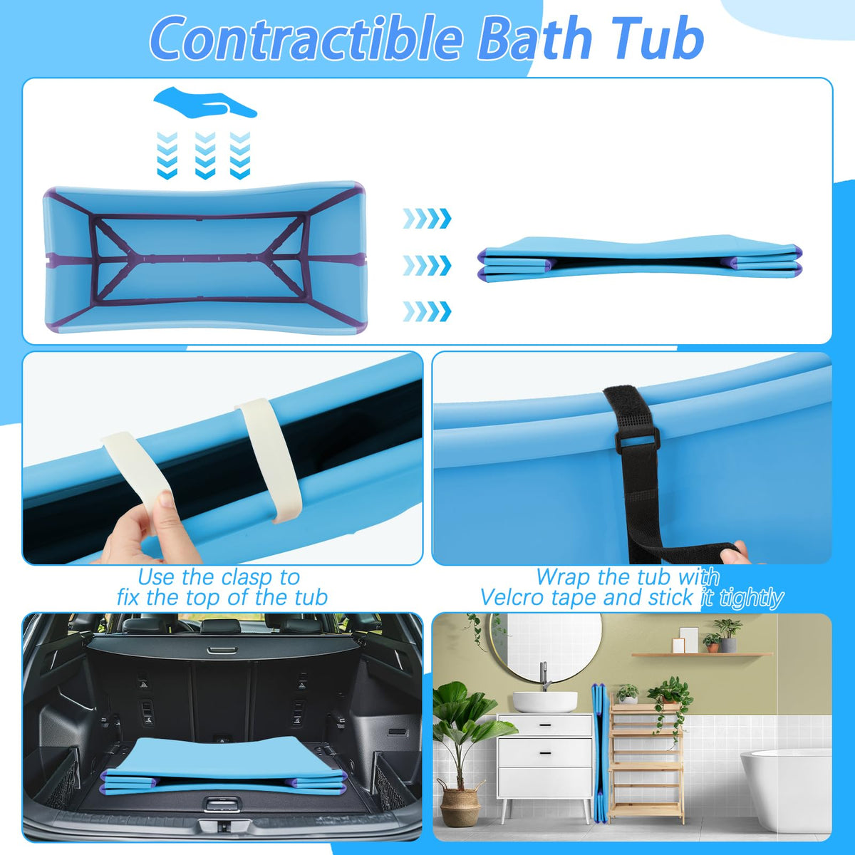Collapsible Extra Large Dog Bathtub with Drainage Pipe H458
