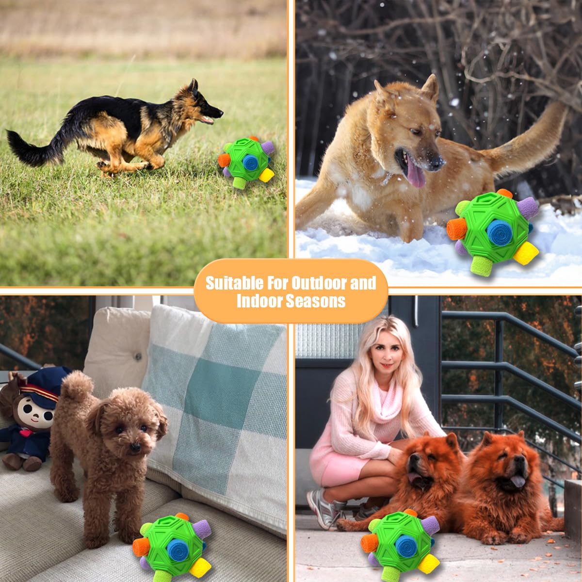 Interactive Puzzle Dog Toys Slow Feeder with Squeaky Carrot Toy T126