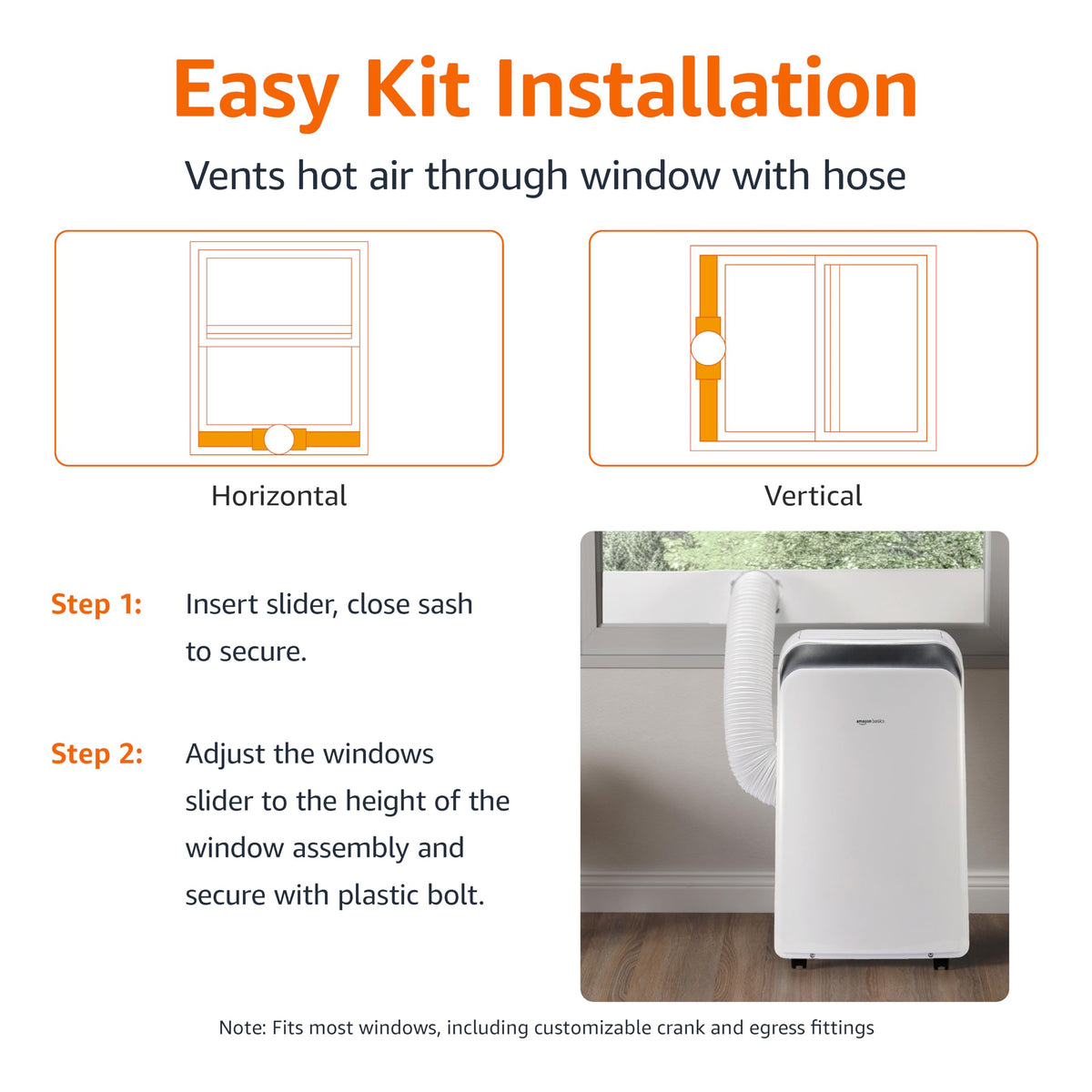 3-In-1 Portable Air Conditioner with Remote, 10000 BTU, White J4239