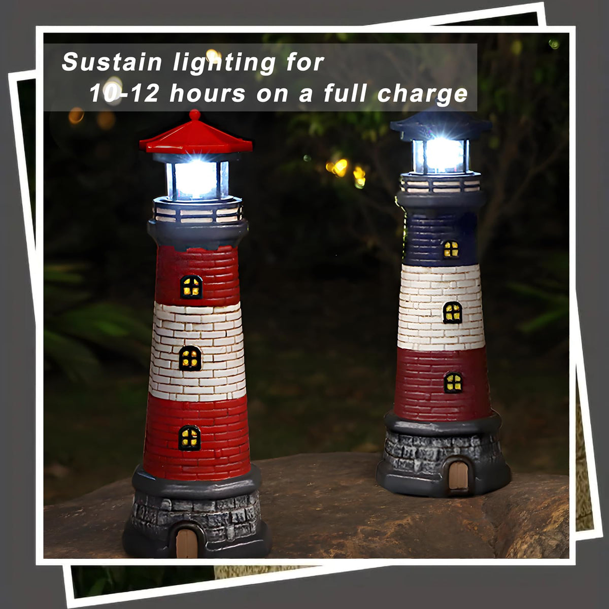 Solar Lighthouse Outdoor Garden Statue I312348