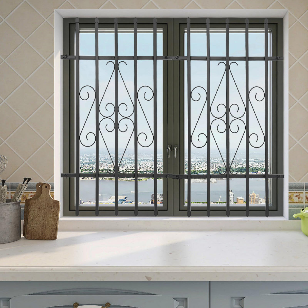 Window Security Bars Rust Resistant 24 x 36in Z874