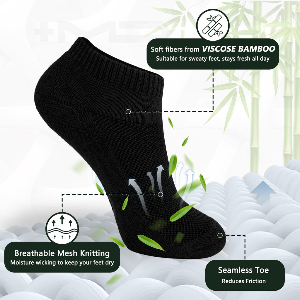 Bamboo Viscose Low Cut Cushioned Socks 6 Pairs N3477