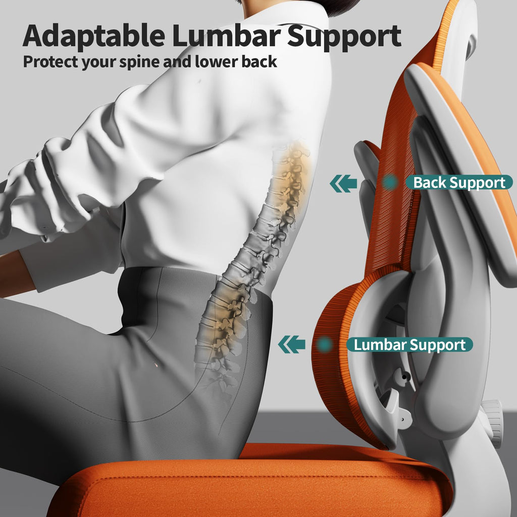 Orange Ergonomic Mesh Office Chair D1427