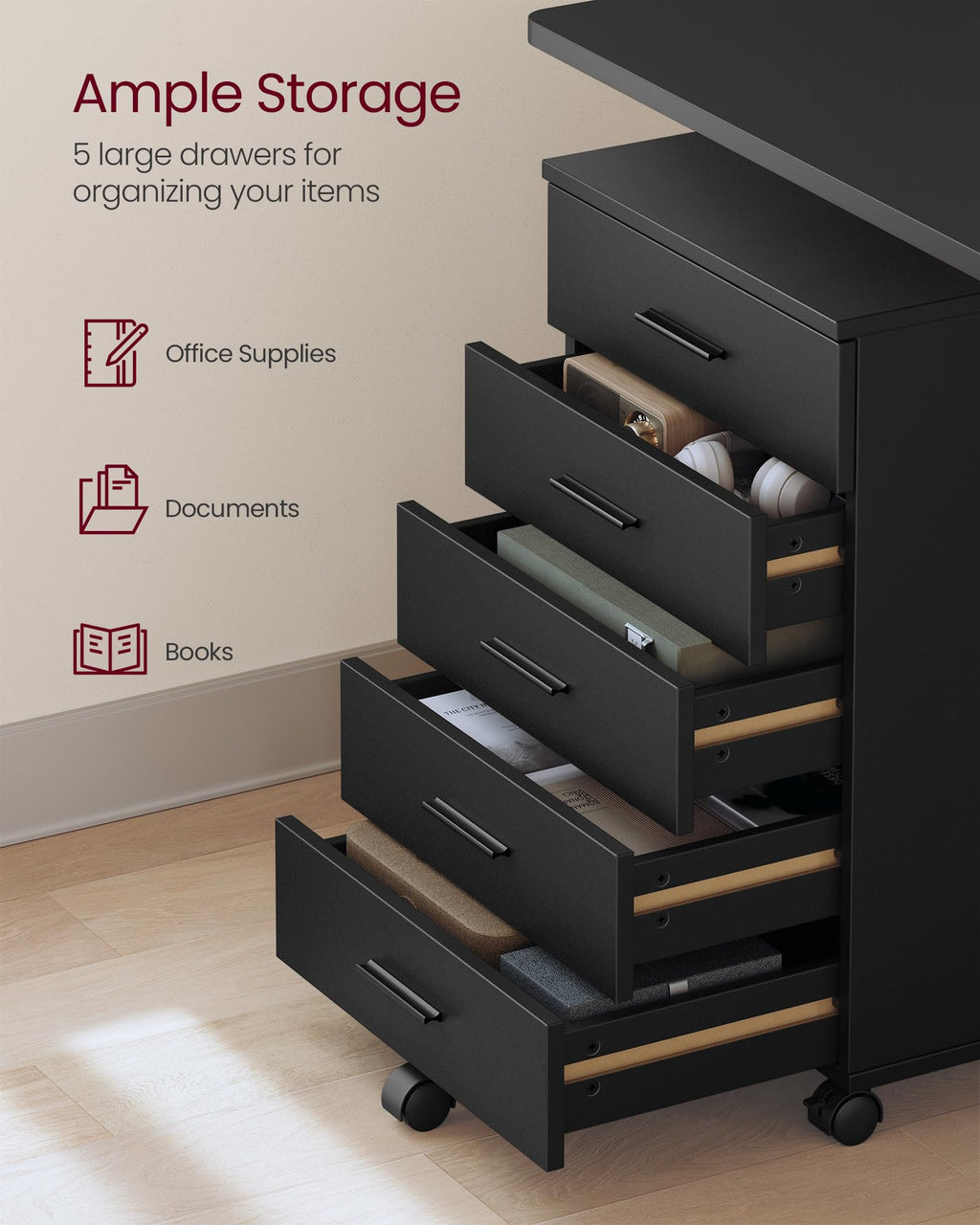Mobile Pedestal Filing Cabinet with Wheels X19891