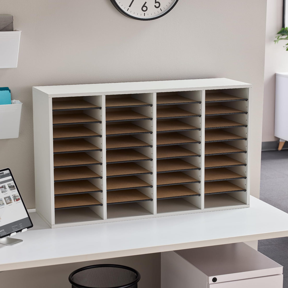 36 Compartments Wood Literature Organizer G659595